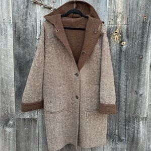VTG Jones New York Hooded Alpaca Wool Coat